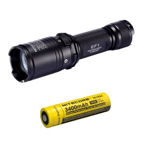 ATEX Lanternă NITECORE EF1 - 830 lm / 152 mm / Reîncărcabil / 2 x CR123A, Lamp + Nitecore NL1834 Baterie