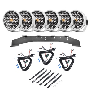Auxiliary light PURELUX 770 DRL White - Round / 18 cm / 130W / Ref. 25, 6 pcs - Complete set (WRC)