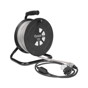 Bandă LED / Proiector de lucru AGGE Lite 230V - 400 lm/m, 25 m - tambur, bandă cu cablu de alimentare