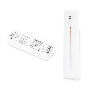 Controler pentru bandă LED AGGE CCT Color Controller, RF 2.4 GHz, Controller + Remote control Touch Slide (Alb)