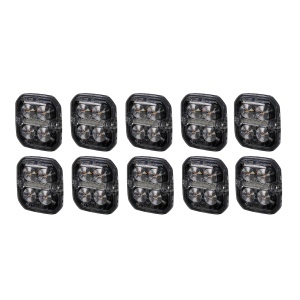 Lampă de avertizare / lumină de poziție PURELUX Strobe Ultra Slim pătrat - Amber/Roșu / 12/24V / 8W / 60 mm, 10 buc