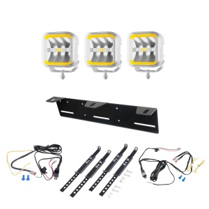 Proiector auxiliar OZZ SQR 5" Alb - pătrat / 12 cm / 90W / Ref. 50, 3 buc - Set complet