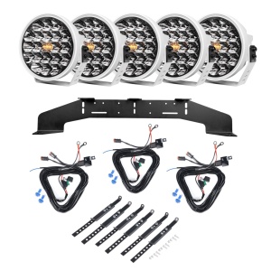 Proiector auxiliar PURELUX 770 DRL Alb - Rotund / 18 cm / 130W / Ref. 25, 5 buc - Set complet (WRC) - Img 2