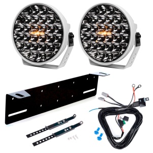 Proiector auxiliar PURELUX 9110 DRL Alb - Rotund / 23 cm / 175W / Ref. 50, 2 buc - Set complet