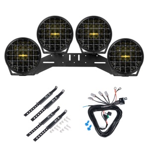 Proiector auxiliar PURELUX 9110 DRL - Rotund / 23 cm / 175W / Ref. 50, 4 buc - Set complet (WRC)