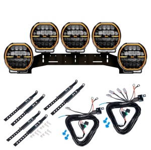 Proiector auxiliar PURELUX Cobra 9 - Rotund / 22 cm / 185W / Ref. 20, 5 buc - Set complet (WRC)