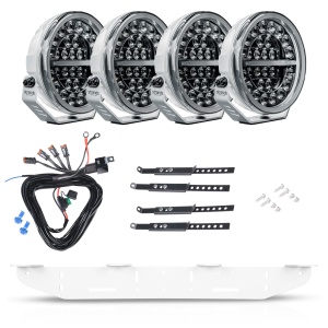 Proiector auxiliar Strands Firefly Professional Alb 9" - Rotund / 22 cm / 141W / Ref. 50, 4 buc - Set complet