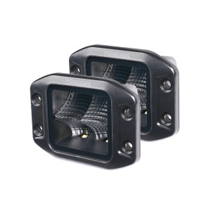 Proiector de lucru PURELUX Negru Flush-Suport pătrat - 12 cm / 40W / Flood, 2 buc