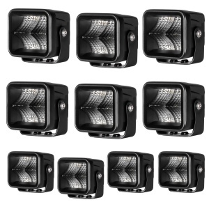 Proiector de lucru PURELUX Terrain Negru pătrat Flood - 7 cm / 20W / fascicul larg, 10 buc