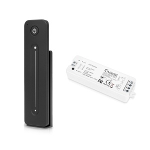Telecomandă pentru bandă LED AGGE reglarea intensității Touch Slide, RF 2.4 GHz, Negru remote control + unitate de control - Img 2