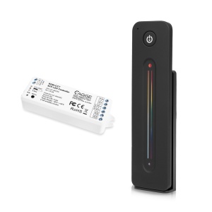 Telecomandă pentru bandă LED AGGE RGB+CCT Touch Slide, RF 2.4 GHz, Negru remote control + Control unit