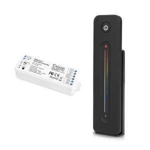 Telecomandă pentru bandă LED AGGE RGB+CCT Touch Slide, RF 2.4 GHz, Negru remote control + Control unit - Img 2