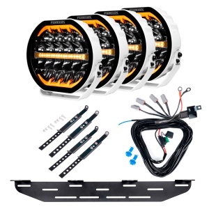 Auxiliary light PURELUX Ranger 9 White - Round / 23 cm / 160W / Ref. 25, 4 pcs - Complete set