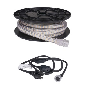 Bandă LED / Proiector de lucru AGGE 230V - 1500 lm/m, 10 m, bandă cu cablu de alimentare (4000K)