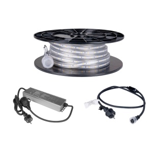 Bandă LED / Proiector de lucru AGGE Lite 230V - 400 lm/m, 10 m, bandă cu cablu de alimentare (3000K) + acumulator de rezervă