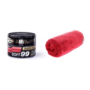 Ceară auto Soft99 Dark & Negru Wax, 300 g, Wax + Polishing Cloth