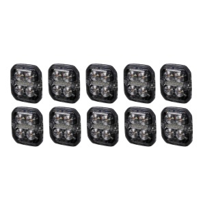 Lampă de avertizare / lumină de poziție PURELUX Strobe Ultra Slim pătrat - Amber/Roșu / 12/24V / 8W / 60 mm, 10 buc - Img 2