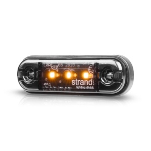Lampă de gabarit laterală Strands Dark Knight Slim Side Marker 3LED - 12/24V / 84 mm / galben