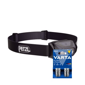 Lampă frontală PETZL Tikkina - 300 lm / 3 x AAA, negru + 4 buc Varta Ultra Lithium baterii AAA