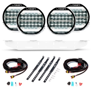 Proiector auxiliar Lazer Sentinel 9 Highline Alb - Rotund / 23 cm / 130W / Ref. 12.5, 4 buc - Set complet