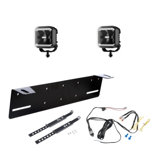 Proiector auxiliar OZZ SQR 3" Negru - pătrat / 10 cm / 60W / Ref. 25, 2 buc - Set complet