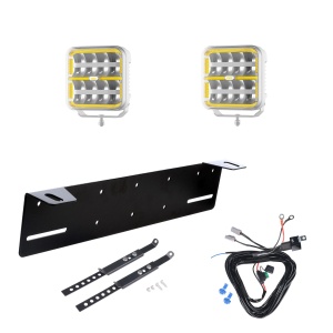 Proiector auxiliar OZZ SQR 7" Alb - pătrat / 18 cm / 160W / Ref. 50, 2 buc - Set complet