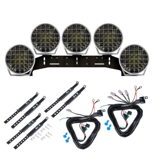 Proiector auxiliar PURELUX 9110 Alb - Rotund / 23 cm / 175W / Off-road, 5 buc - Set complet (WRC)