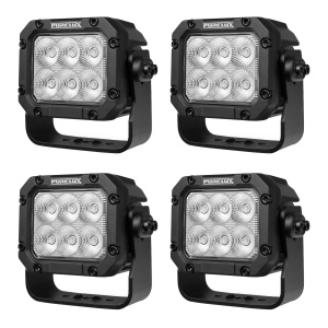 Proiector de lucru PURELUX pătrat 60 HD Gen2 - 14 cm / 60W / fascicul larg, 4 buc