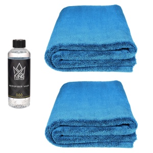 Prosop pentru uscare King Carthur Albastru Sapphire, 2 buc + Microfiber cloth detergent - Img 2