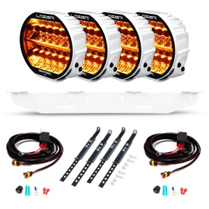 Set 4x Proiectoare LED Lazer Sentinel 9 Elite Gen2 White – 145W, 15.232 lm fiecare, 742 m, IP69K, 12V/24V