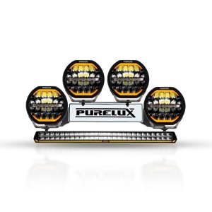 Set de proiectoare auxiliare PURELUX WRC 27, 964W / 68,500 lm - Set complet, cu negru Ranger 9 lămpi