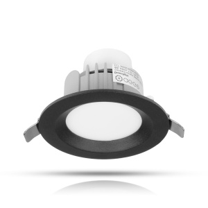 Spot încastrat AGGE Rotund Flood Antiglare Negru - IP44 / CCT / intensitate reglabilă, 8W / 85 mm