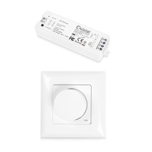 Telecomandă pentru bandă LED AGGE reglarea intensității rotativă Panel, RF 2.4 GHz, telecomandă + unitate de control