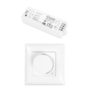 Telecomandă pentru bandă LED AGGE reglarea intensității rotativă Panel, RF 2.4 GHz, telecomandă + unitate de control - Img 2