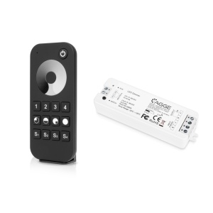 Telecomandă pentru bandă LED AGGE reglarea intensității Touch Wheel, RF 2.4 GHz, telecomandă + unitate de control - Img 2