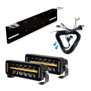 Bară LED PURELUX Black Boost S200 - dreaptă / 20 cm / 60W / Ref. 25, 2 buc - Set complet (suport inferior)