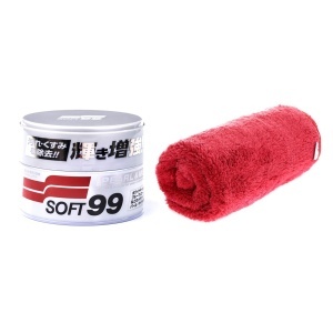 Ceară auto Soft99 Pearl & Metallic Soft, 320 g, Wax + Polishing Cloth - Img 2