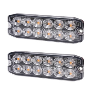 Lampă de avertizare PURELUX Strobe Ultra Slim - 12/24V / 15W / 111 mm, 2 buc