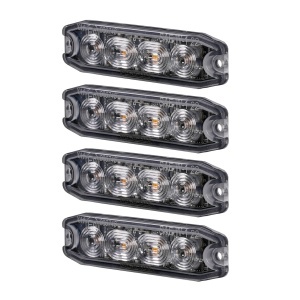 Lampă de avertizare PURELUX Strobe Ultra Slim - 12/24V / 8W / 96 mm, 4 buc - Img 2