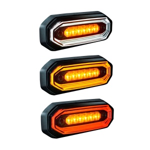 Lampă de avertizare STRANDS FOR9T Aura - 12/24V / 15W / 132 mm, cu alb Lampă de gabarit