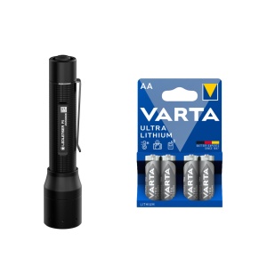 Lanternă LEDLENSER P5 - 200 lm / 119 mm / 1 x AA, Ledlenser P5 + 4 buc Varta Ultra Lithium AA baterii