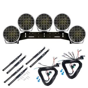 Proiector auxiliar PURELUX 9110 Alb - Rotund / 23 cm / 175W / Off-road, 5 buc - Set complet (WRC) - Img 2