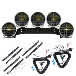 Proiector auxiliar PURELUX 9110 DRL Alb - Rotund / 23 cm / 175W / Ref. 50, 5 buc - Set complet (WRC)