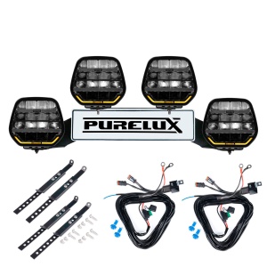 Proiector auxiliar PURELUX Panther 7 - Rotund / 18 cm / 128W / Ref. 20, 4 buc - Set complet (WRC)