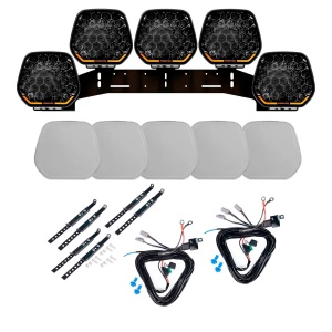 Proiector auxiliar PURELUX Panther 9 Long Range - Rotund / 23 cm / 240W / Off-Road, 5 buc - Set complet (WRC)
