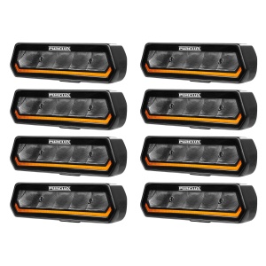 Set 8x Proiectoare LED Purelux Panther Alpha 30 R65 – 30W, 2593 lm fiecare, lumină wide + girofar R65, IP69K, 12V/24V
