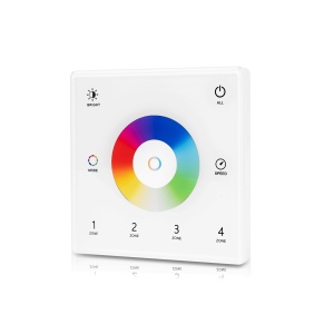 Telecomandă pentru bandă LED AGGE RGB+CCT Wall Suport Touch Panel 4-zones, RF 2.4 GHz, doar telecomanda