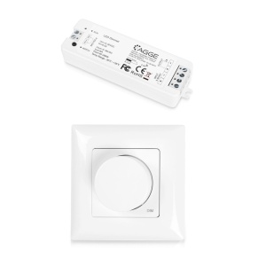 Controler pentru bandă LED AGGE pentru o singură culoare, RF 2.4 GHz, unitate de control + telecomandă reglarea intensității rotativă Panel - Img 2