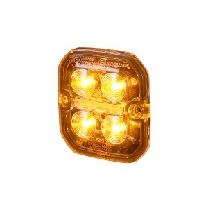 Lampă de avertizare / lumină de poziție PURELUX Strobe Ultra Slim pătrat - Amber/Roșu / 12/24V / 8W / 60 mm, 1 buc.