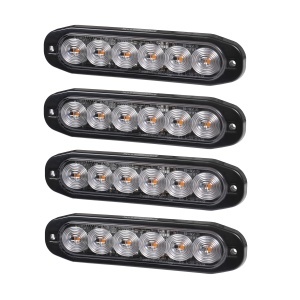 Lampă de avertizare PURELUX Strobe Ultra Slim - 12/24V / 12W / 118 mm, 4 buc